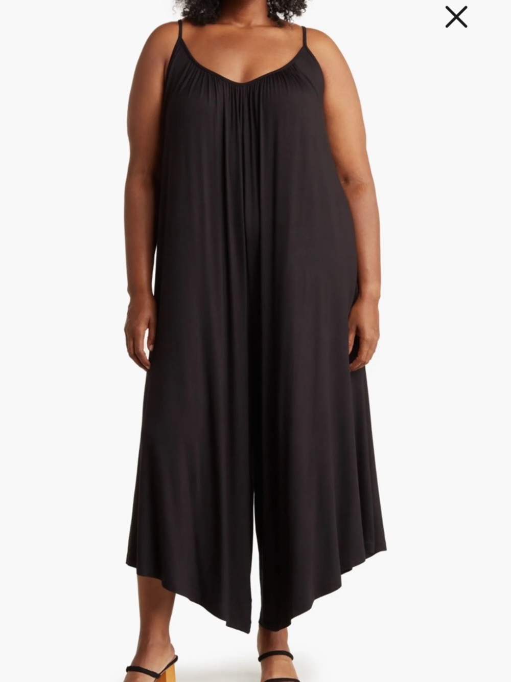 Renee C. Black Flowy Wide-Leg Jumpsuit NEW 2X / 3X